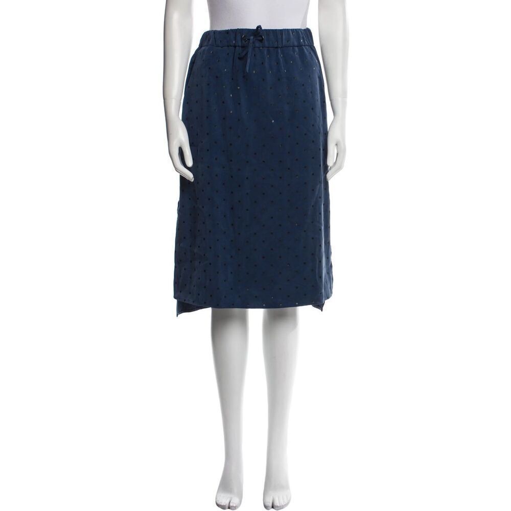 ✨Akris Punto Polka Dot Navy Knee-Length Sz 12 Skirt✨